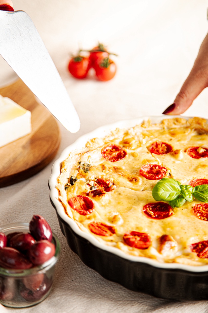 Quiche mit Feta, Spinat, Tomaten - ohne Ei, vegan von VANOZZA