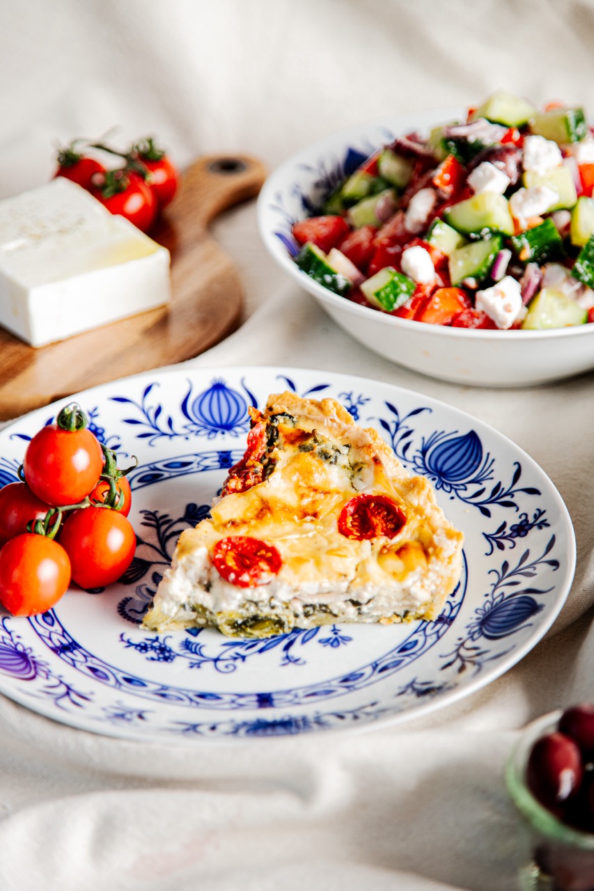Quiche mit Feta, Spinat, Tomaten - ohne Ei, vegan von VANOZZA